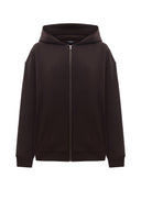 Zippered hoodie ESPRESSO