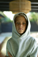 Худі кольору сірий меланж