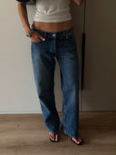 Blue Low-Rise Baggy Jeans