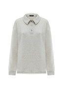 Світшот з коміром теплий меланж