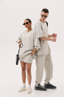 Women's shorts, gray melange