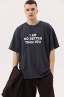 OVERSIZED T-SHIRT with dark gray lettering
