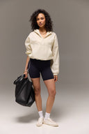 SPRING cream-colored cropped sports jacket