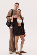Zippered hoodie ESPRESSO