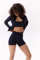 Лонгслів на блискавці з довгим рукавом — Black